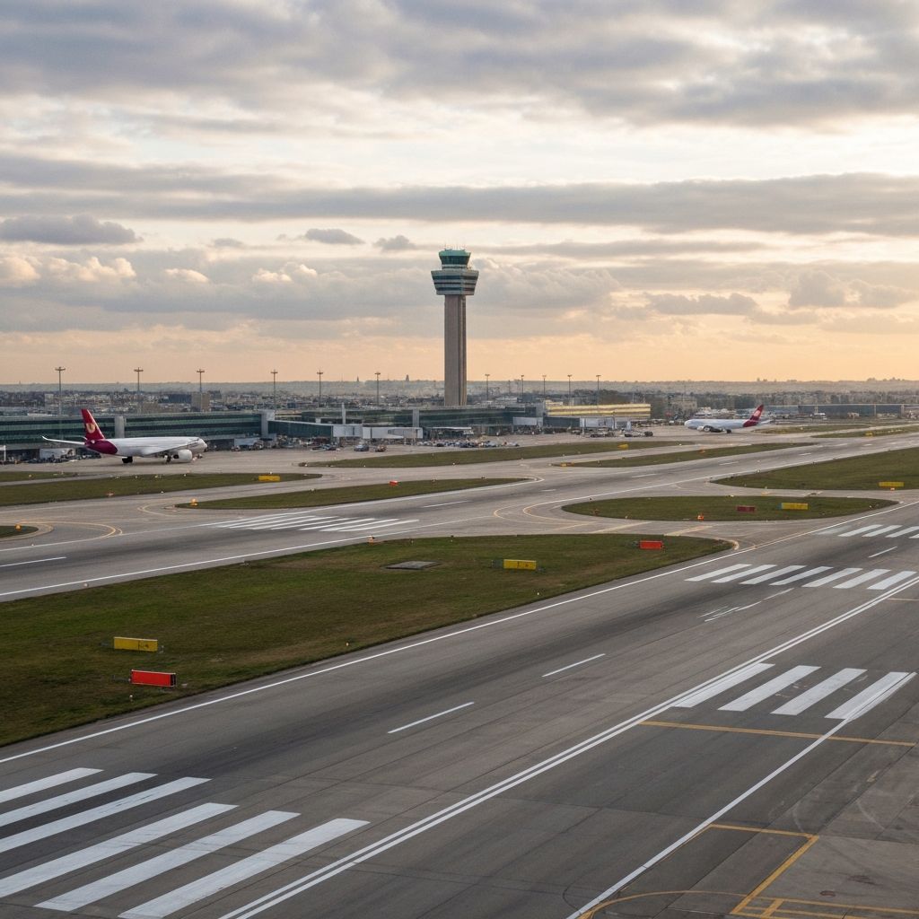 CDG Airport runway and aircraft