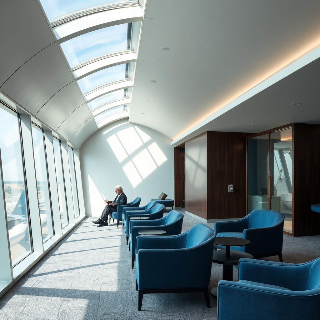 Quiet premium seating area inside the Star Alliance Lounge at Paris CDG, one of the best airport lounges CDG for connecting passengers seeking showers and relaxation