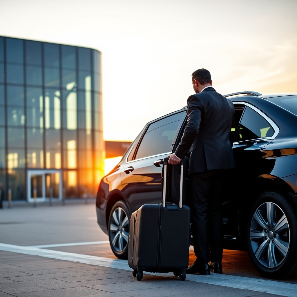 Private transfer car at Charles de Gaulle Airport, a comfortable option for traveling from CDG to Paris city center.